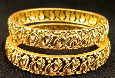 V FASHION JEWELLERY Alloy Gold-plated Bangle Set(Pack of 2)