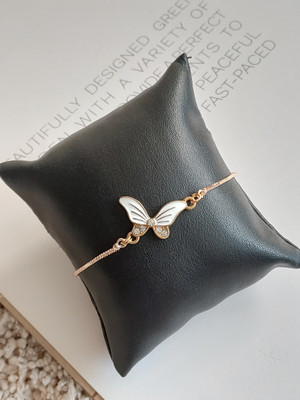 OCTAGON HUB Brass, Metal, Alloy Cubic Zirconia Gold-plated Charm Bracelet