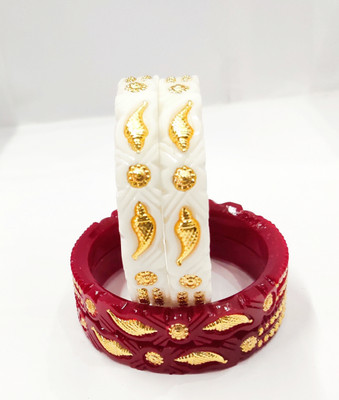 LOGIN THE WORLD AND CSC Plastic Gold-plated Shakha Pola(Pack of 4)