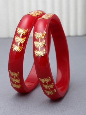 ZENEME Plastic Gold-plated Bangle Set(Pack of 2)