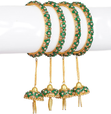 Mamon Creations Alloy Gold-plated Bangle Set(Pack of 4)