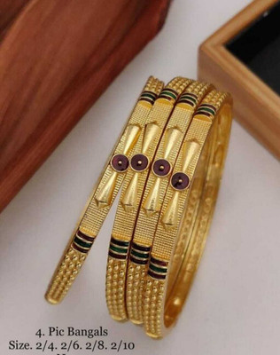 YuviKrissh Alloy Gold-plated Bangle Set(Pack of 4)
