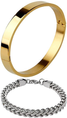 PIXFLIX Brass, Metal, Copper, Alloy, Steel, Stainless Steel Charm Bracelet(Pack of 2)