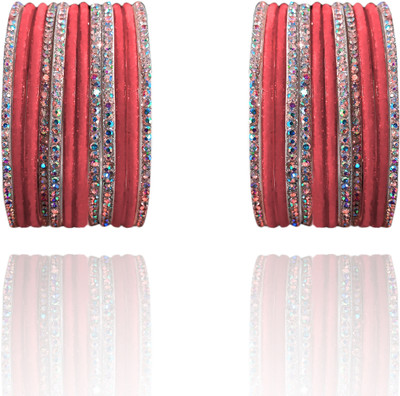 Suhagan Glass Cubic Zirconia Bangle Set(Pack of 24)