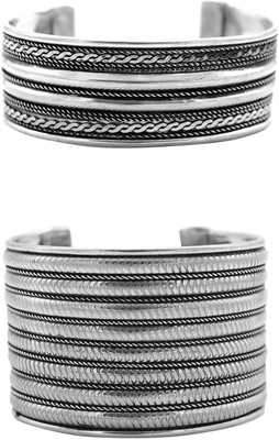 Teejh Alloy Silver Armlet Set(Pack of 3)