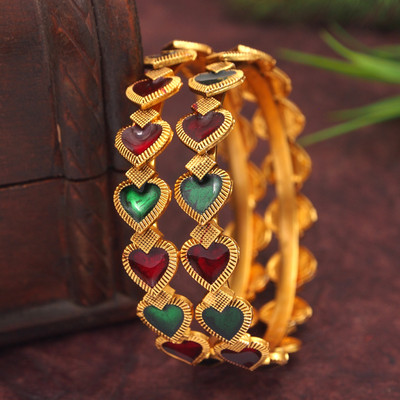 Atulya Brass Gold-plated Bangle(Pack of 2)
