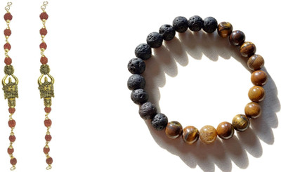 Malas Collection Stone, Rudraksha, Glass Bracelet Set(Pack of 2)