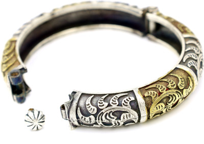 Moti Maya Brass Silver Coated Bracelet