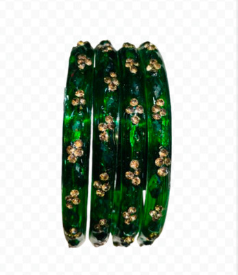 GreenDecor Glass Bangle Set(Pack of 4)