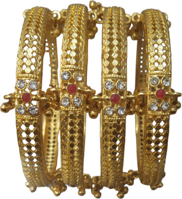 Santosh Jewels Metal Gold-plated Bangle Set(Pack of 4)