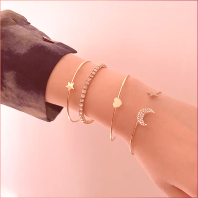 JDENTERPRISES Alloy Gold-plated Bracelet(Pack of 4)