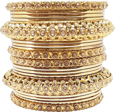 Anahat collection Metal Black Silver Bangle Set