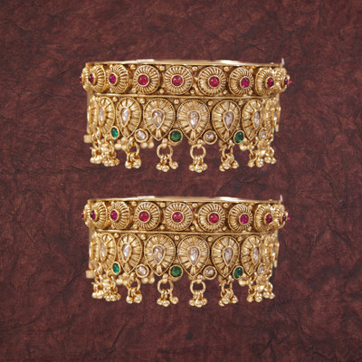 OrnaDzn Zevellery Brass Gold-plated Bangle(Pack of 2)