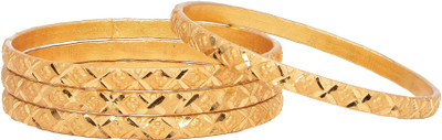 Manikya Brass Gold-plated Bangle Set(Pack of 4)