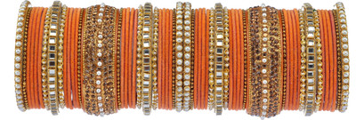 RENOY Metal Crystal Bangle Set(Pack of 58)