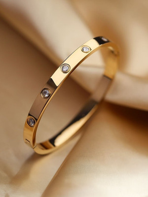 Zabby Allen Stainless Steel Cubic Zirconia Gold-plated Bracelet