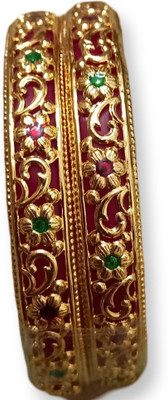gaurima traders Plastic Agate Gold-plated Bangle Set(Pack of 2)