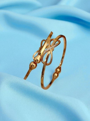 Hetshree Brass Diamond Gold-plated Bangle Set