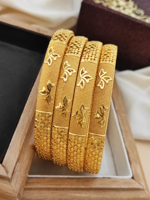 Kriva Trading Alloy Gold-plated Bangle(Pack of 4)