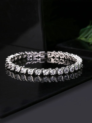 YELLOW CHIMES Crystal Crystal Silver Bracelet