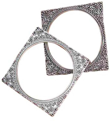 Saiyan Enterprises Brass Silver Bangle Set(Pack of 2)