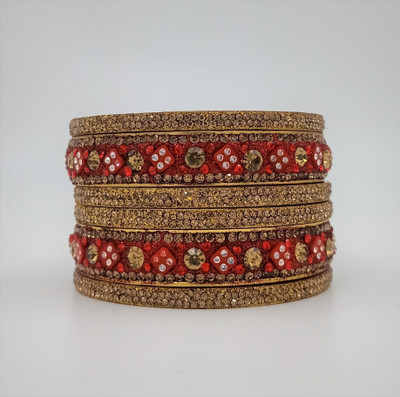 Rudra Plastic Diamond Bangle Set(Pack of 6)