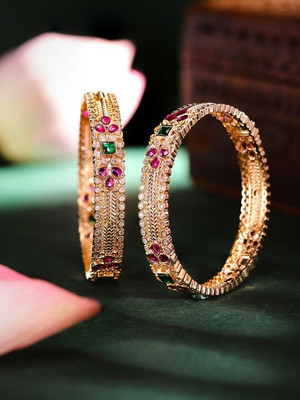 Priyaasi Brass Gold-plated Bangle(Pack of 2)