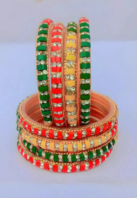shivay Glass Crystal Bangle Set(Pack of 8)