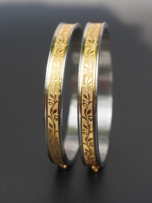 PTSlife Brass Gold-plated Bangle(Pack of 2)