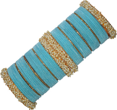 ishika Metal, Fabric Gold-plated Bangle Set(Pack of 10)