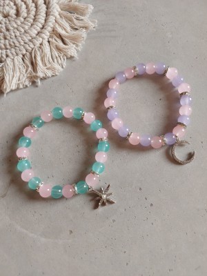Icandies Stone, Crystal Beads, Crystal Bracelet Set(Pack of 2)