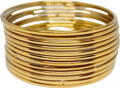NAVMAV Metal Gold-plated Bangle Set(Pack of 12)