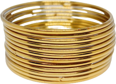 NAVMAV Metal Gold-plated Bangle Set(Pack of 12)