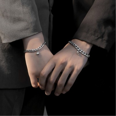 Vembley Alloy Silver Bracelet Set(Pack of 2)