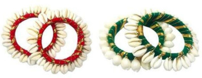 Shyam Creation Shell Gold-plated Bangle Set(Pack of 4)