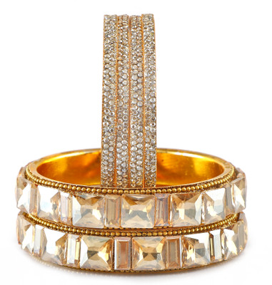 Metamo Metal Cubic Zirconia Bracelet Set(Pack of 4)