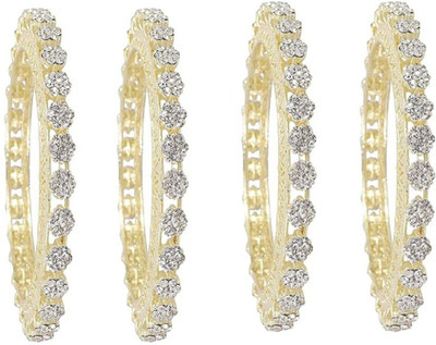 DENICRAAS Alloy Crystal Gold-plated Bangle Set(Pack of 4)