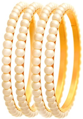 JFL Jewellery for Less Copper Gold-plated Bangle Set(Pack of 4)
