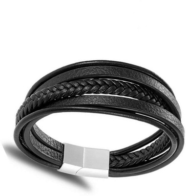 Vientiq Leather Silver Bracelet