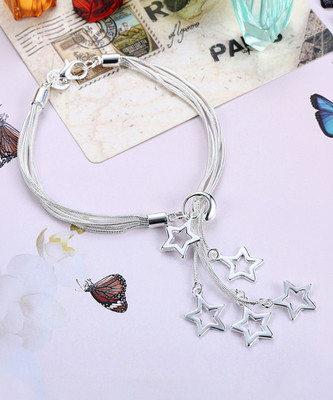 YELLOW CHIMES Metal Silver Charm Bracelet