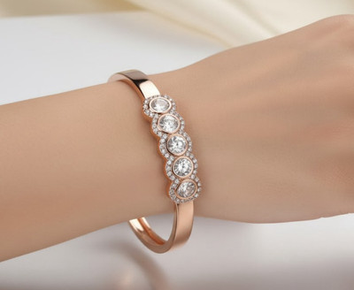 Queency Collection Sterling Silver Agate Brass Charm Bracelet