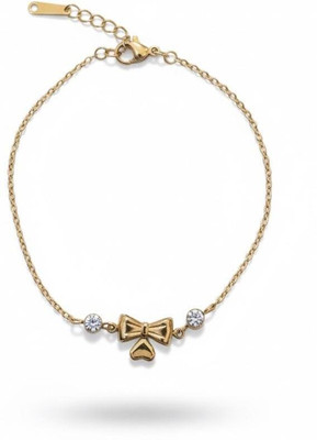 AARCHIS TRENDS Stainless Steel Crystal Gold-plated Bracelet