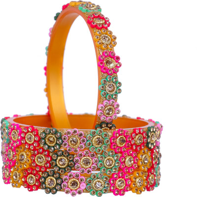 RAFAZA Plastic Cubic Zirconia Bangle Set(Pack of 4)