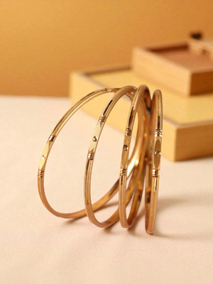 TSF Jewellery Alloy Agate Gold-plated Bangle Set(Pack of 4)
