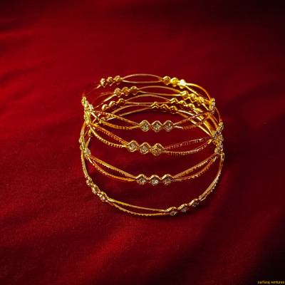 SARFARAJ VENTURES Brass, Alloy Gold-plated Bangle Set(Pack of 4)