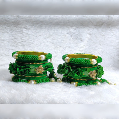 MAHAVEER TRADERS Alloy Gold-plated Bangle Set(Pack of 10)