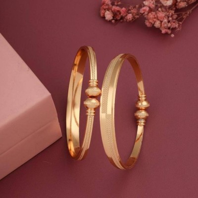 melody creations Alloy Gold-plated Bangle Set(Pack of 2)