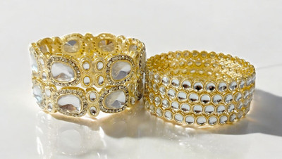 jayajwell Alloy Gold-plated Bangle Set(Pack of 6)
