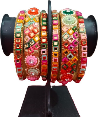 SVT Glass Cubic Zirconia, Crystal Gold-plated Bangle Set(Pack of 12)