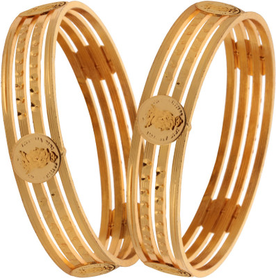 Fashion Fusion Alloy Gold-plated Bangle Set(Pack of 2)
